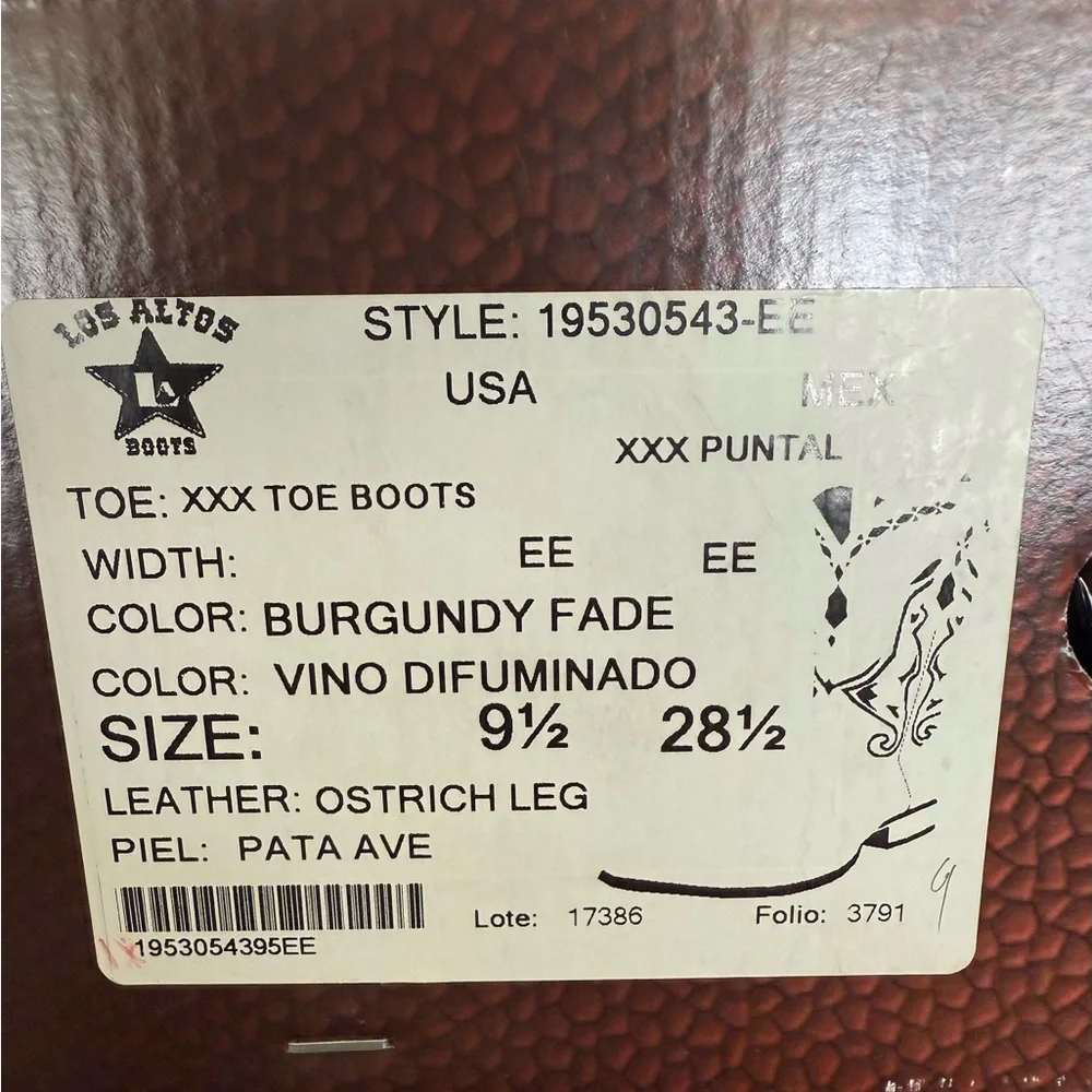 NWT/NIB Men's Leather Cowboy Boots size 9.5 wide. - Picture 13 of 13